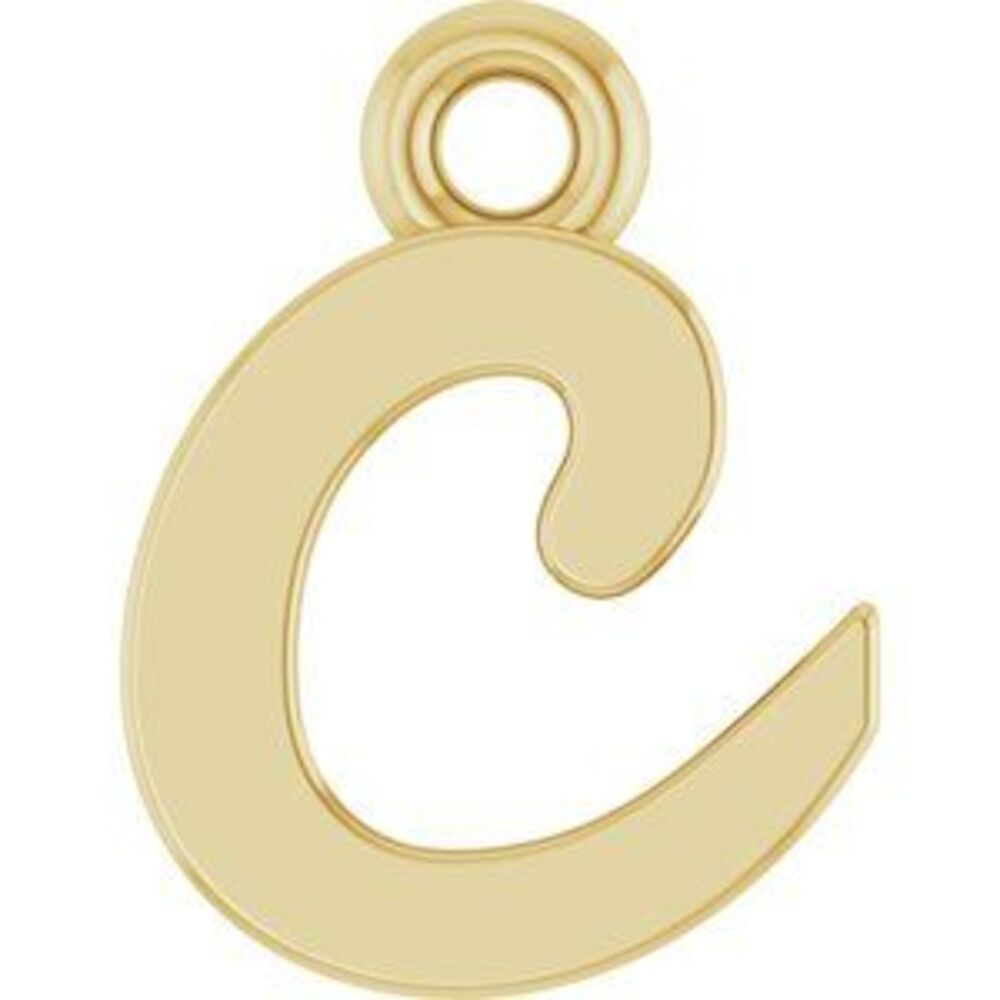 Kazi Luxury 14k Yellow Script Initial C Dangle - image 1